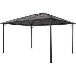 Vidaxl - Tonnelle avec toit Aluminium 4x3x2,6 m Noir n/a