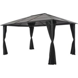 Tonnelle avec rideau Aluminium 4x3x2,6 m Noir Vidaxl n/a