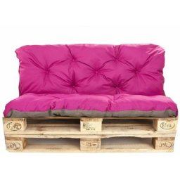 Set Coussins pour palettes, Assise 120 x 60 et Dossier 120 x 60cm, coussins canapé / coussin