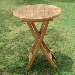 Table pliante ronde en teck Ecograde Bistrot ø 60 cm - Naturel