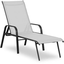 Chaise Longue De Jardin Transat Bain Soleil Piscine Dossier Réglable Gris Pâle - Gris pâle