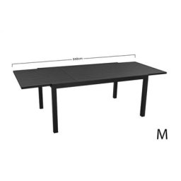 Table à manger extensible Hanae 160 à 240x100 en Aluminium 6 à 10 personnes - Gris