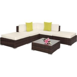 Tectake - Canapé de jardin paris modulable 5 places - table de jardin, mobilier de jardin, fauteuil