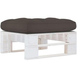 Pouf palette de jardin Bois de pin imprégné de blanc Vidaxl Taupe