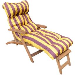 Coussin bain de soleil lignes jaunes et bordeaux 180x60 cm
