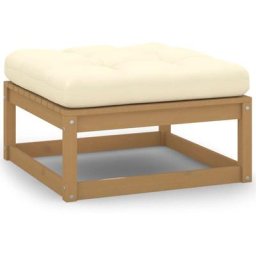 Repose-pied de jardin et coussin Marron miel Bois de pin massif Vidaxl marron miel