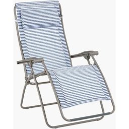 Fauteuil relax de jardin pliable Lafuma Mobilier rsx clip - Marine Blue Stripe/Titane