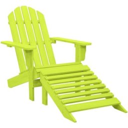 Vidaxl - Chaise de jardin Adirondack avec pouf Bois de sapin solide Vert Vert