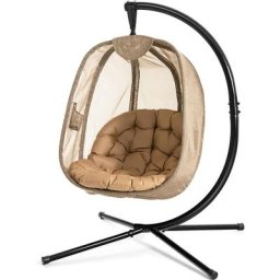 Chaise Suspendue avec Support avec Grand Coussin Confortable, Support en Acier,Base en x Stable