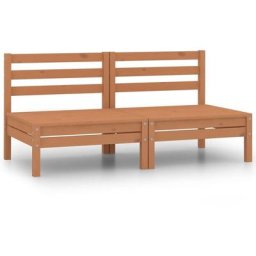 Canapés centraux de jardin 2 pcs Marron miel Bois de pin massif Vidaxl marron miel