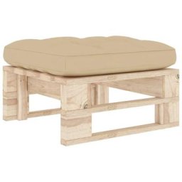 Pouf palette de jardin Bois de pin imprégné Vidaxl Beige