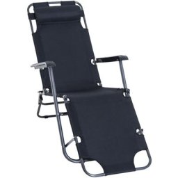 Chaise longue pliable bain de soleil transat de relaxation dossier inclinable avec repose-pied