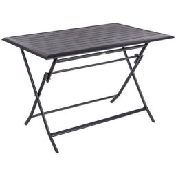 Table de Balcon pliante rectangulaire Azua 4 places graphite en aluminium - Hespéride - Graphite