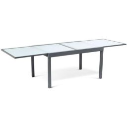 Table de jardin extensible en verre trempé