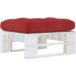 Pouf palette de jardin Bois de pin imprégné de blanc Vidaxl Rouge
