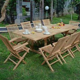 Table extensible rectangulaire teck Ecograde Milan 180/240 x100 cm - Naturel