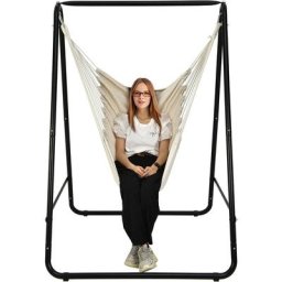 Chaise Hamac avec Support, Balançoire Suspendue avec Support, Support de Chaise Hamac avec