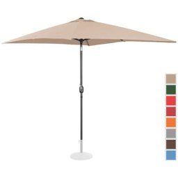 Uniprodo - Grand Parasol De Jardin Rectangulaire Inclinable Manivelle Crème 200 x 300 cm - Crème