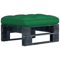 Pouf palette de jardin Bois de pin imprégné de noir Vidaxl Vert