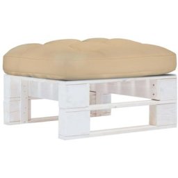 Pouf palette de jardin Bois de pin imprégné de blanc Vidaxl Beige