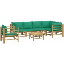 Salon de jardin 7 pcs avec coussins vert bambou Vidaxl n/a