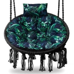 Coussin rond pour le cocon d'une balançoire suspendue leaves