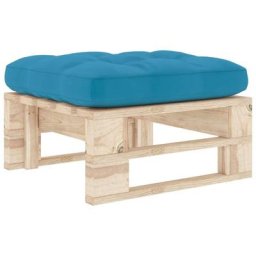 Pouf palette de jardin Bois de pin imprégné Vidaxl Bleu