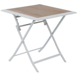 Table de jardin pliante carrée Azua Houblon & Blanc 2 places - Hespéride - Houblon / blanc