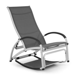 Beverly Wood Chaise longue à bascule bain de soleil aluminium gris - Gris - Blumfeldt