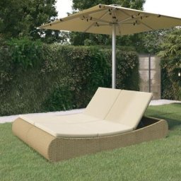 Chaise longue de jardin | Bain de soleil Transat Résine tressée Beige 45393 - Beige