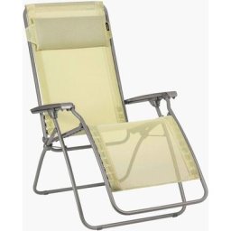 Fauteuil relax de jardin pliable Lafuma Mobilier r clip - Etamine Yellow Tub Titane