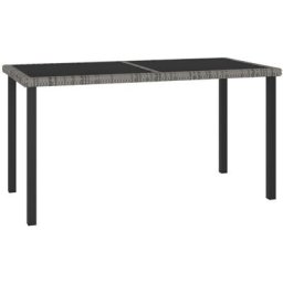 Table à manger de jardin Gris 140x70x73 cm Résine tressée Vidaxl Gris