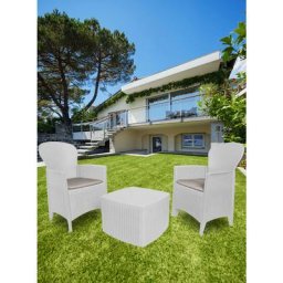Dmora - Set salon d'extérieur Napoli, Salon de jardin composé de 2 fauteuils et 1 table conteneur,