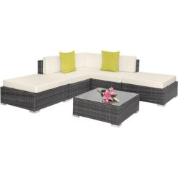 Tectake - Canapé de jardin paris modulable 5 places - table de jardin, mobilier de jardin, fauteuil