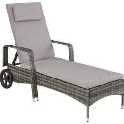 Bain de soleil métal 6 positions avec roulettes - chaise longue, transat bain de soleil, transat