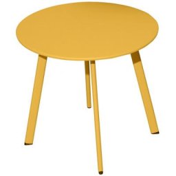 Proloisirs - Table basse de jardin Massaï ø 45 cm en acier époxy - miel