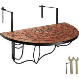 Tectake - Table de balcon rabattable 75 x 65 x 62 cm - table de jardin, table de terrasse, table à