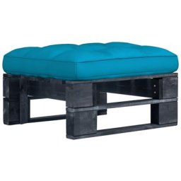 Pouf palette de jardin Bois de pin imprégné de noir Vidaxl Bleu