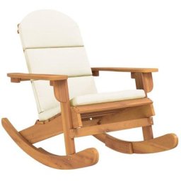 Chaise à bascule Adirondack avec coussins bois massif d'acacia Vidaxl Marron et crème