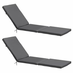 Lot de 2 coussins bain de soleil polyester gris 186x53x5 cm - Gris