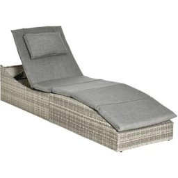 Bain de soleil transat pliable grand confort matelas inclus inclinaison réglable multi-positions