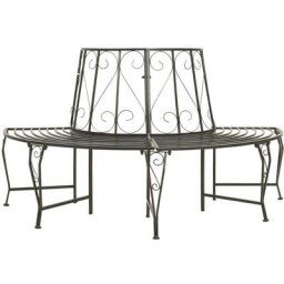 Banc d'arbre de jardin Demi-rond 160 cm Acier Vidaxl n/a