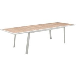 Table de jardin extensible Pavane Lin & Blanc 12 places - Hespéride - Lin / blanc
