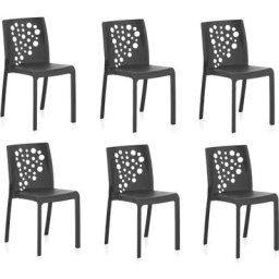 Shaf - Cocktail: Pack de 6 chaises design Anthracites - Anthracite