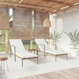 Maisonchic - Lot de 2 Chaises longues | Bain de soleil Transat avec table Résine tressée Marron