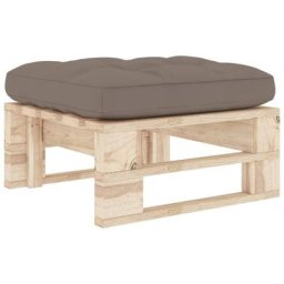 Pouf palette de jardin Bois de pin imprégné Vidaxl Taupe