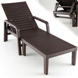 Chaise Longue Inclinable Réglable à 4 Positions/Bain de Soleil Charge 150KG, pour Piscine Plage