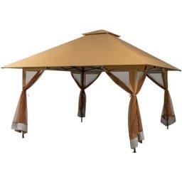 Tonnelle de Jardin 4X4 m Pliable à Double Toit avec Hauteur Réglable, Pavillon de Jardin avec