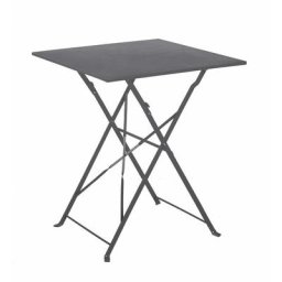 Ozalide - florence - Table de jardin pliante - 2 places - Gris Anthracite - gris anthracite