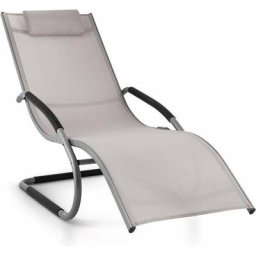 Chaise de Jardin - chaise longue à bascule d'extérieur - charge utile de 110 kg - Gris Maxxgarden